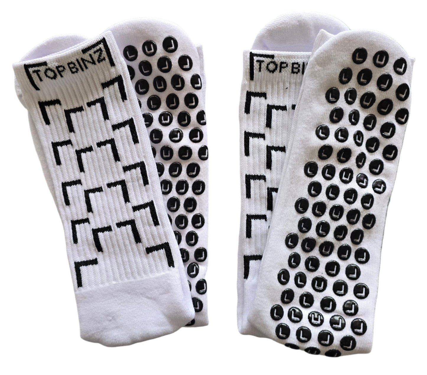 TBZ Grip Socks (2 pack white/black)